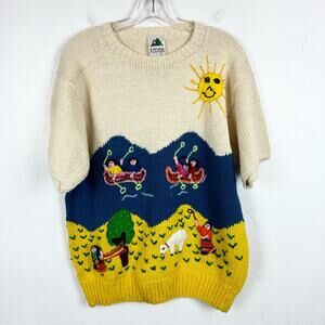 Women's Cream and Yellow Sweater